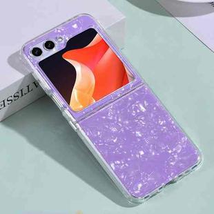 For Samsung Galaxy Z Flip5 5G Shell Pattern Glitter Shockproof Phone Case(Purple)