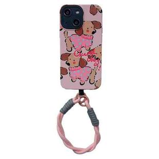 For iPhone 14 2 in 1 Wristband Phone Case(Clothed Dog)