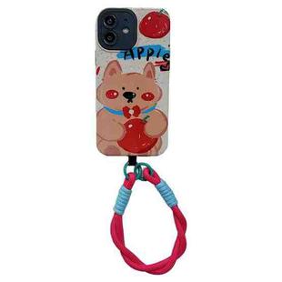 For iPhone 12 2 in 1 Wristband Phone Case(Hug Apple Dog)