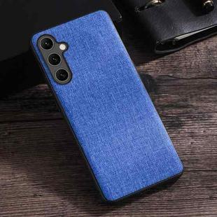For Samsung Galaxy S23 FE 5G Cloth Texture PU + TPU Phone Case(Blue)