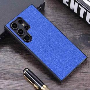 For Samsung Galaxy S24 Ultra Cloth Texture PU + TPU Phone Case(Blue)