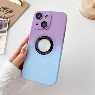 For iPhone 14 Two-color Gradient MagSafe TPU Phone Case(Purple+Blue)