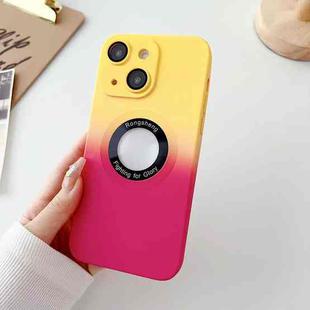For iPhone 14 Two-color Gradient MagSafe TPU Phone Case(Yellow+Red)