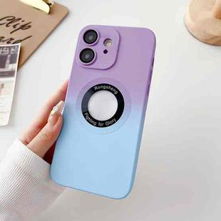 For iPhone 12 Two-color Gradient MagSafe TPU Phone Case(Purple+Blue)