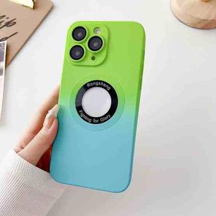 For iPhone 11 Pro Two-color Gradient MagSafe TPU Phone Case(Green+Blue)