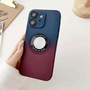 For iPhone 11 Two-color Gradient MagSafe TPU Phone Case(Blue+Wine Red)