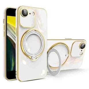 For iPhone SE 2022 / 2020 / 8 / 7 Multifunction Electroplating MagSafe Holder Phone Case(White)