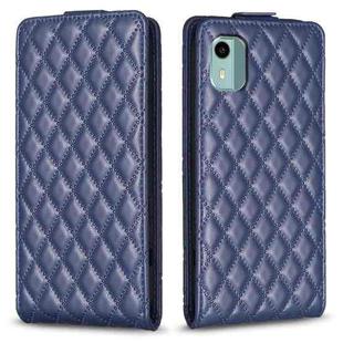 For Nokia C12 Diamond Lattice Vertical Flip Leather Phone Case(Blue)