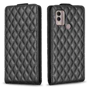 For Nokia C22 Diamond Lattice Vertical Flip Leather Phone Case(Black)