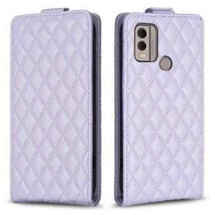 For Nokia C22 Diamond Lattice Vertical Flip Leather Phone Case(Purple)