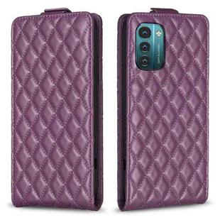 For Nokia G21 / G11 Diamond Lattice Vertical Flip Leather Phone Case(Dark Purple)