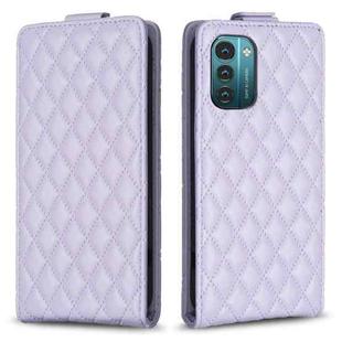 For Nokia G21 / G11 Diamond Lattice Vertical Flip Leather Phone Case(Purple)