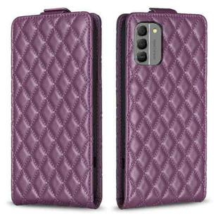 For Nokia G310 Diamond Lattice Vertical Flip Leather Phone Case(Dark Purple)