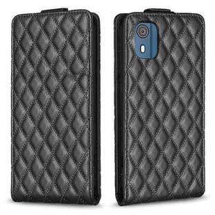 For Nokia C02 Diamond Lattice Vertical Flip Leather Phone Case(Black)