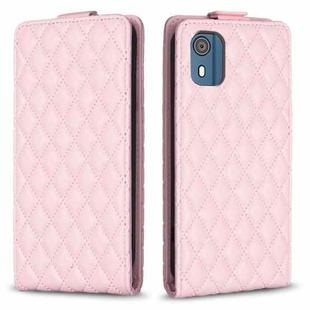 For Nokia C02 Diamond Lattice Vertical Flip Leather Phone Case(Pink)