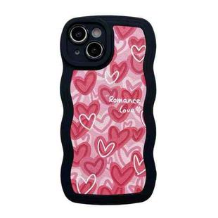 For iPhone 14 Plus Wavy Lambskin Love TPU Phone Case(Pink)