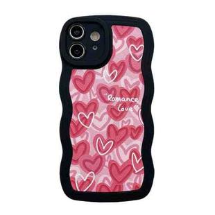 For iPhone 12 Wavy Lambskin Love TPU Phone Case(Pink)