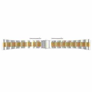For Huawei Watch 4 22mm Three-bead Stainless Steel Watch Band(Silver Gold)