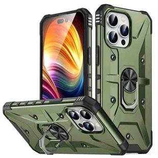 For iPhone 15 Pro Ring Holder Phone Case(Army Green)