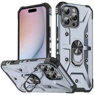 For iPhone 16 Pro Max Ring Holder Phone Case(Grey)