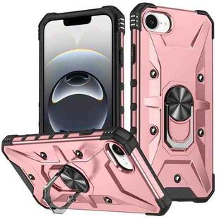 For iPhone 16e Ring Holder Phone Case(Rose Gold)