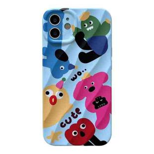 For iPhone 12 2 in 1 Minimalist Pattem PC Shockproof Phone Case(Animal illustration)