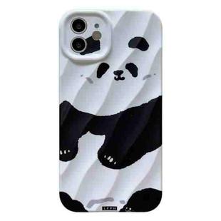 For iPhone 12 2 in 1 Minimalist Pattem PC Shockproof Phone Case(Panda)