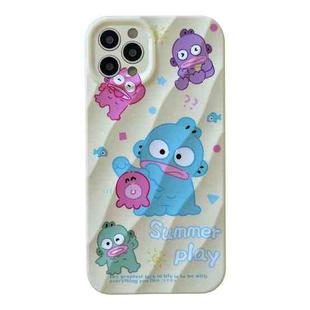 For iPhone 12 Pro Max 2 in 1 Minimalist Pattem PC Shockproof Phone Case(Clownfish)