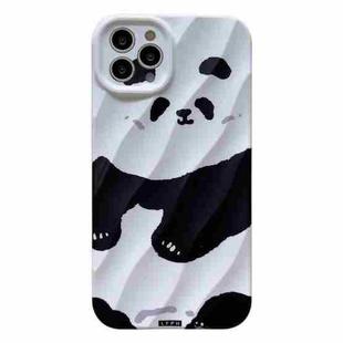 For iPhone 12 Pro Max 2 in 1 Minimalist Pattem PC Shockproof Phone Case(Panda)
