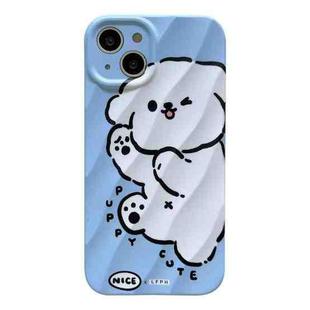 For iPhone 14 2 in 1 Minimalist Pattem PC Shockproof Phone Case(Cute Puppy)