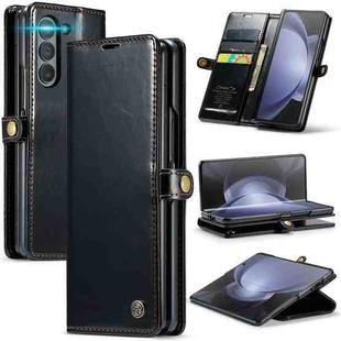 For Samsung Galaxy Z Fold5 CaseMe-003 PU + PC Business Style Crazy Horse Texture Leather Phone Case(Black)