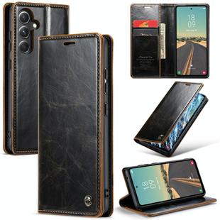 For Samsung Galaxy S23 FE CaseMe-003 PU + PC Business Style Crazy Horse Texture Leather Phone Case(Coffee)