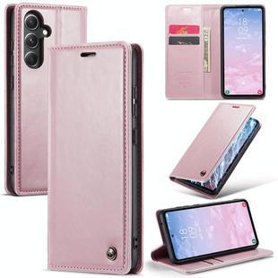 For Samsung Galaxy S23 FE CaseMe-003 PU + PC Business Style Crazy Horse Texture Leather Phone Case(Pink)