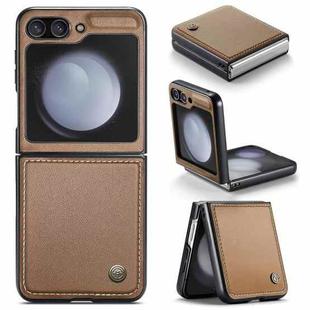 For Samsung Galaxy Z Flip5 CaseMe 023 Butterfly Buckle Litchi Texture RFID Anti-theft Leather Phone Case(Brown)