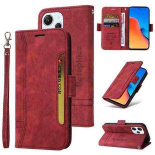 For Xiaomi Redmi 12 4G BETOPNICE Dual-side Buckle Leather Phone Case(Red)