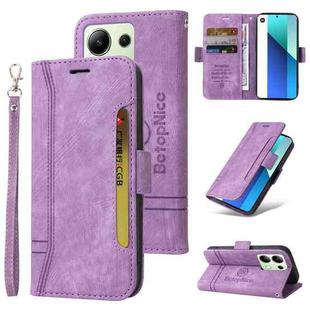 For Xiaomi Redmi Note 13 4G BETOPNICE Dual-side Buckle Leather Phone Case(Purple)