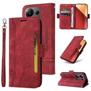 For Xiaomi Poco M6 Pro 4G/Redmi Note13 Pro 4G Global BETOPNICE Dual-side Buckle Leather Phone Case(Red)