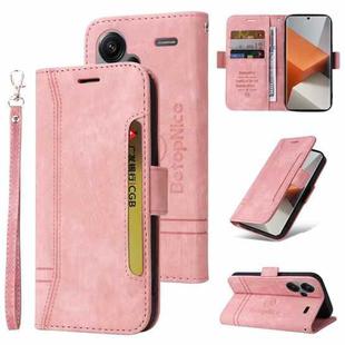 For Xiaomi Redmi Note 13 Pro+ 5G Global BETOPNICE Dual-side Buckle Leather Phone Case(Pink)