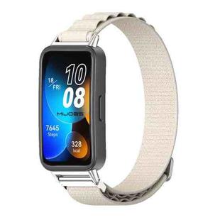 For Huawei Band 8 Mijobs Nylon Breathable Watch Band(Grey+Silver)