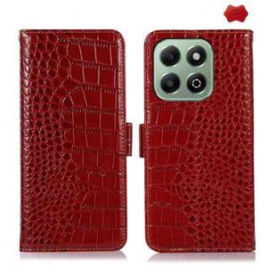 For Honor X6b Crocodile Top Layer Cowhide Leather Phone Case(Red)