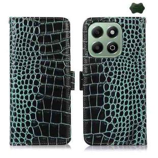 For Honor X6b Crocodile Top Layer Cowhide Leather Phone Case(Green)