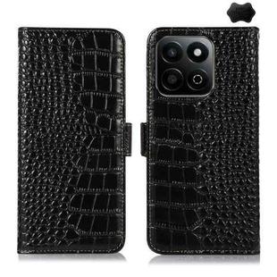 For Honor Play 60 Plus / 200 Smart Crocodile Top Layer Cowhide Leather Phone Case(Black)