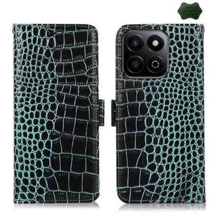 For Honor Play 60 Plus / 200 Smart Crocodile Top Layer Cowhide Leather Phone Case(Green)