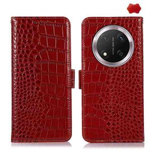 For Honor X9c 5G Global Crocodile Top Layer Cowhide Leather Phone Case(Red)