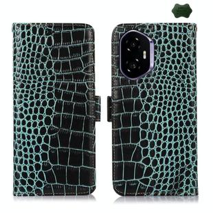 For Honor 400 Crocodile Top Layer Cowhide Leather Phone Case(Green)