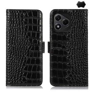 For Honor 400 Lite Crocodile Top Layer Cowhide Leather Phone Case(Black)