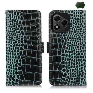 For Honor 400 Lite Crocodile Top Layer Cowhide Leather Phone Case(Green)