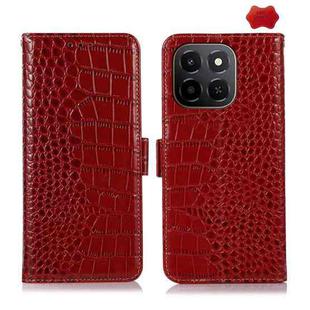 For Honor X6c 4G Crocodile Top Layer Cowhide Leather Phone Case(Red)