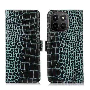 For Honor X6c 4G Crocodile Top Layer Cowhide Leather Phone Case(Green)