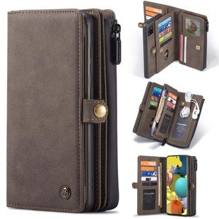 For Samsung Galaxy A51 CaseMe 018 Detachable Multi-functional Horizontal Flip Leather Case, with Card Slot & Holder & Zipper Wallet & Photo Frame(Brown)